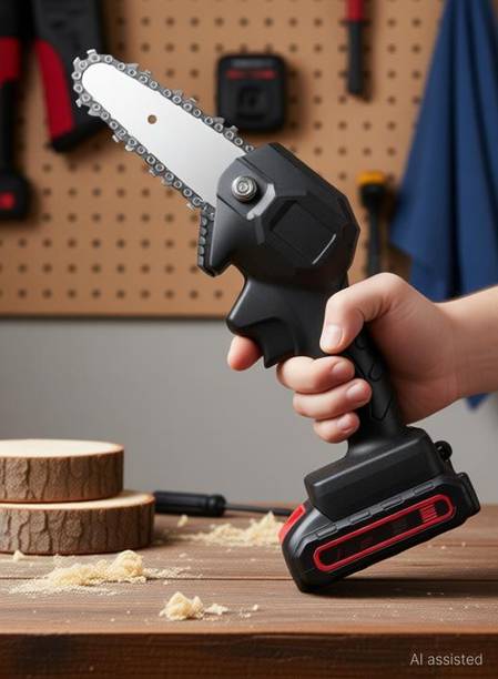ADP TRADERS Chain Saw Machine Electric 1 Pc – Cordless Mini Rechargeable Battery 48V 4Inch Rechargeable Electric Chain Saw-ae Cordless Chainsaw
