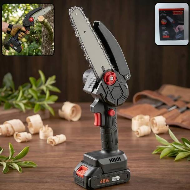 WunderVoX Cordless 48V Electric Chainsaw 6 Inch Portable Wood Cutter 2 Battery Cordless 48V Electric Chainsaw 6 Inch Portable Wood Cutter 2 Battery Cordless Chainsaw