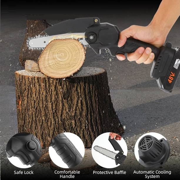 Xydrozen 2BEC-82 Wood Cutting 48VF Cordless Mini Chainsaw (15cm Blade) Cordless Chainsaw