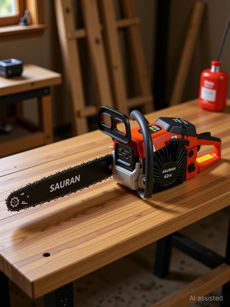 Sauran 62cc 22" Petrol Chainsaw With Warranty of 6 Months (Wood Cutting Machine) Heavy Duty High Quality Fuel Chainsaw