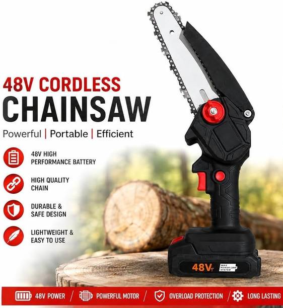 WunderVoX Cordless Mini Chainsaw 48V 6 Inch Handheld Rechargeable Wood Cutter Cordless Mini Chainsaw 48V 6 Inch Handheld Rechargeable Wood Cutter Cordless Chainsaw