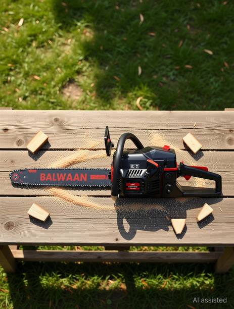 Balwaan Krishi CS-580 Petrol Chainsaw, 58cc 2-Stroke Engine 24-inch Guide Bar, for Wood Cutting Gardening & Farm Use Woodcutter Fuel Chainsaw