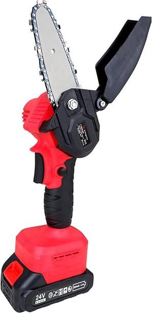 kaushal enterprise Mini Cordless Electric Chainsaw Dual Battery (21Vx2),4inch Cutting Wide Mini Cordless Chainsaw Dual Battery (21Vx2), 4inch Cutting Area Wide Heavy Duty Corded Chainsaw