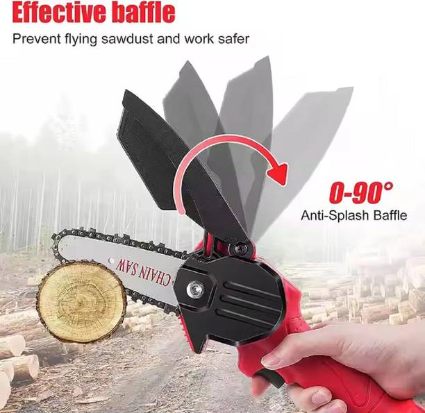 Xydrozen 48W Portable Chain Saw Machine with Two Batteries Handheld Small Portable Chain Saw for Tree Trimming Cordless Chainsaw