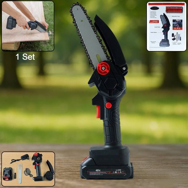 DeoDap Cordless Mini Electric Chainsaw with Rechargeable Battery (1 Set) Cordless Mini Electric Chainsaw | Handheld Power Chainsaw | Rechargeable Battery Cordless Chainsaw