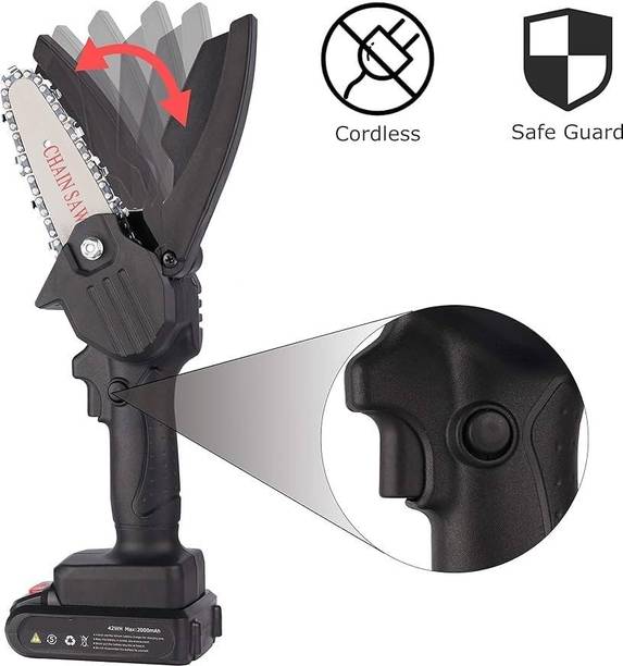 Xydrozen 48W Mini Wood Cutter Chainsaw with 2 Batteries One Hand Lightweight 4inch Mini Chain Saw for Pruning Tree Branch Cordless Chainsaw
