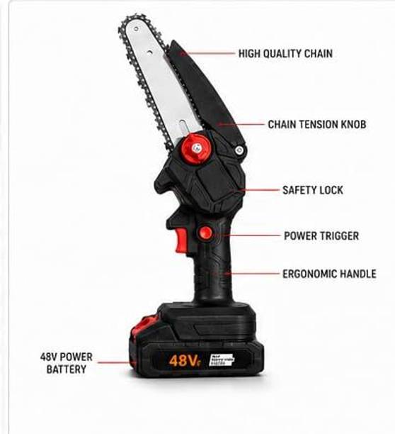 WunderVoX 48V Cordless Mini Chainsaw 6 Inch Double Battery Wood Cutting Saw 48V Cordless Mini Chainsaw 6 Inch Double Battery Wood Cutting Saw Cordless Chainsaw