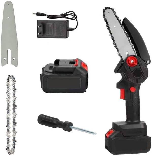 JRS TRADERS Portable Electric Chainsaw, Small Handheld Chain Saw for Wood Cutting Gardening Cordless Mini Chainsaw with Rechargeable Battery & Charger Cordless Chainsaw