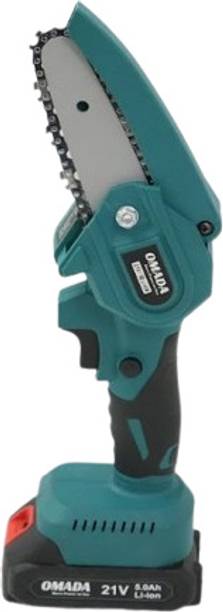 Omada Mini Chainsaw 4 inches with SECURITY LOCK for 21V 2.0AH 2 batteries for tasks without interruptions for Tree Trimming and Branch Wood Cutting Cordless Chainsaw