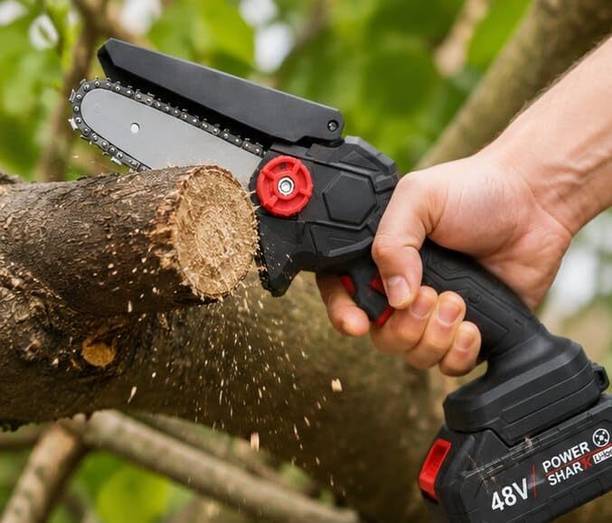 WunderVoX Cordless Mini Chainsaw 48V 6 Inch with Dual Battery for Trees Cordless Mini Chainsaw 48V 6 Inch with Dual Battery for Trees Cordless Chainsaw