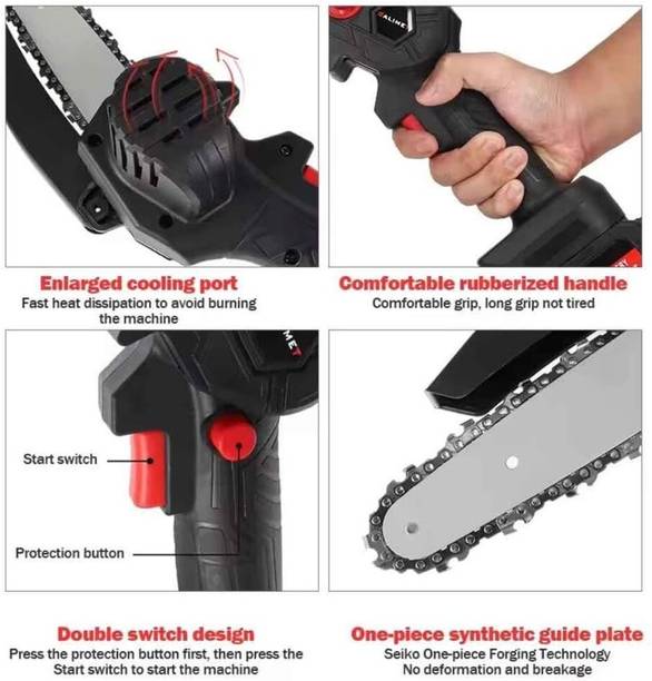 Xydrozen Cordless 48W Electric Chain Saw with Two Batteries Battery Operated Cordless Power Chain Saws 48V Cordless Chainsaw
