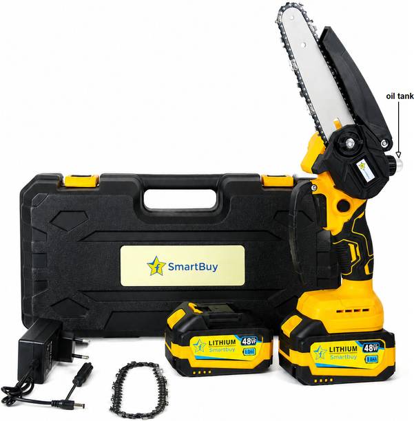 Flipkart SmartBuy 6 Inch Cordless Chainsaw | High Torque Battery Powered | Copper Motor Chainsaw with In-Built Oil Tank for Gardening & Harvesting | Tree Wood Cutter Cordless Chainsaw