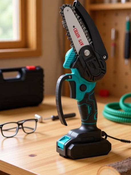 Myrra JV24 Mini Chainsaw Cordless 6 Inch Cutting Area Wide Heavy Duty Battery Powered Hand Corded & Cordless Chainsaw