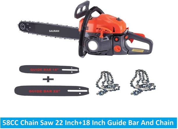 Sauran 58cc Petrol Chainsaw for Wood Cutting Gardening Farm Use Low Fuel (CNS8)_1 with 16" Cutting Bar for Home & Professional Use Fuel Chainsaw