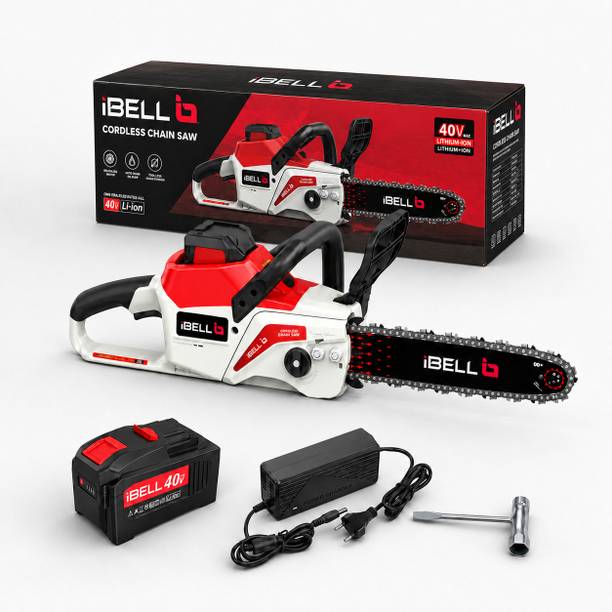 iBELL IBL BS40-16 Cordless Brushless Chainsaw 40V, 2000W High-Performance Motor, 28000 RPM,16" Guide Bar,Automatic Chain Lubrication,Bumper Spikes,Low Kickback Design, Cordless Chainsaw