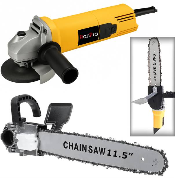 RanPra 12INCH CHAINSAW STAND WITH 4INCH ANGLE GRINDER MACHINE Corded Chainsaw