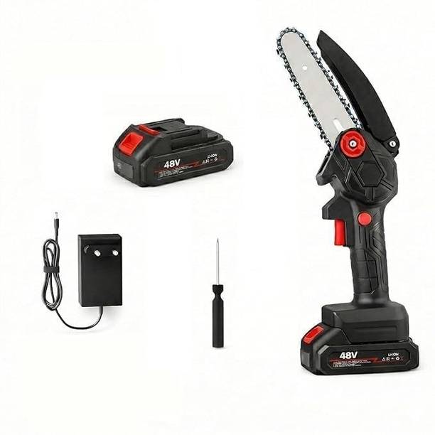 WunderVoX 48V Cordless Mini Chainsaw 6 Inch Rechargeable Wood Pruning Cutter 48V Cordless Mini Chainsaw 6 Inch Rechargeable Wood Pruning Cutter Cordless Chainsaw