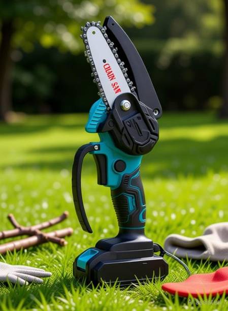 SHARNGA JV76 MiniChainsaw Cordless 6lnch Cutting Area Wide Heavy Duty Battery Powered HandSaw Corded Chainsaw