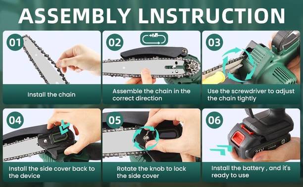 Xydrozen Electric Chainsaw for Home Garden and Tree Pruning Battery Operated Mini Cordless Chainsaw Kit Cordless Chainsaw