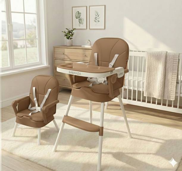 Babanza Babaza Baby High Chair 3 in 1 convertible, dual meal tray