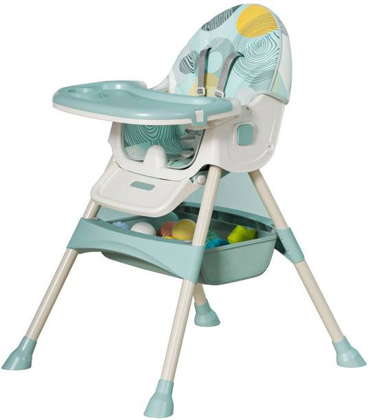 MEDITIVE Folding Baby High Chair Recline Highchair Height Adjustable Feeding Seat Wheels