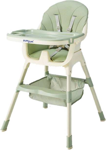 BUMTUM 4in1 Convertible Folding Baby High Chair Feeding Seat With Footrest Storage Net
