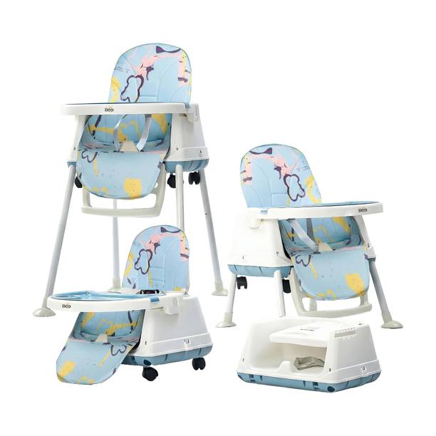 Golden Bee Deluxe 4 in 1 Baby High Chair, Feeding Seat,Tray, Wheels, Cushion Seat,0-3 years