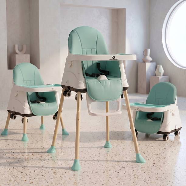 StarAndDaisy 4-in-1 Baby High Chair with Adjustable Double Tray & Safety Harness