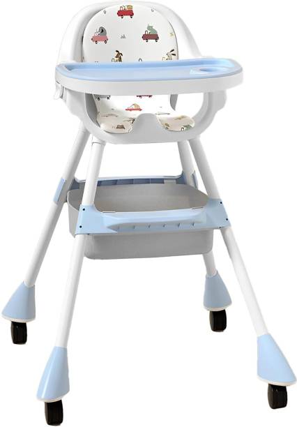 SYGA High Chair for Baby Kids Safety Table Chair with Wheel and Cushion