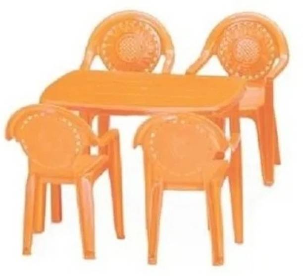 Nilkamal 4 CHAIR 1 TABLE TOYSET FOR KIDS ROLE PLAY GAMES AND GROUP ACTIVITIES (ORANGE)