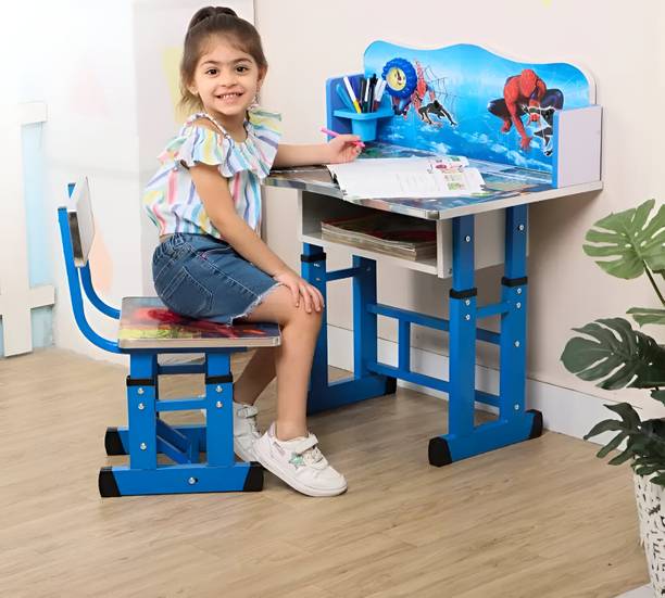TOBY Multifunctional Baby Desk /Kids study Table and chair cartoon printed bench Metal Desk Chair
