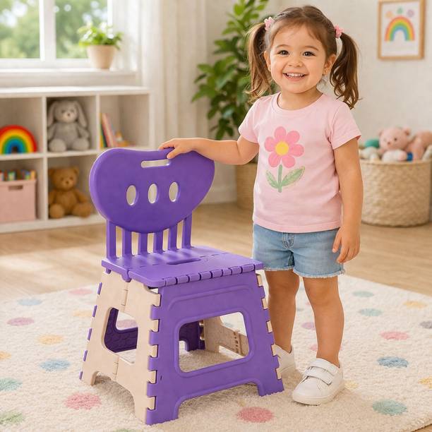 A to Z Hub Folding Plastic Chair with Backrest for Kids & Adults | Portable, Lightweight,
