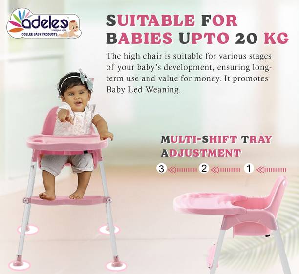 ODELEE Baby 3 IN 1 High Chair W/Feeding Tray For Babies Food Bouncer
