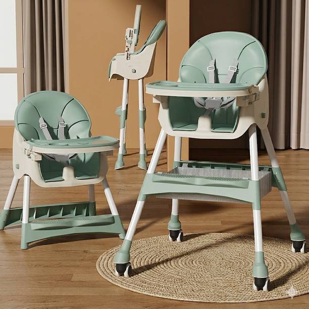 Babanza Baby High Chair with reclining seat, foldable with wheels