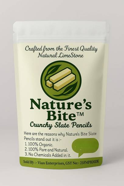 Nature's Bite Slate Pencils 300 gms (Thin/Patli) For writing, Some may use it for Eating Purpose Limestone