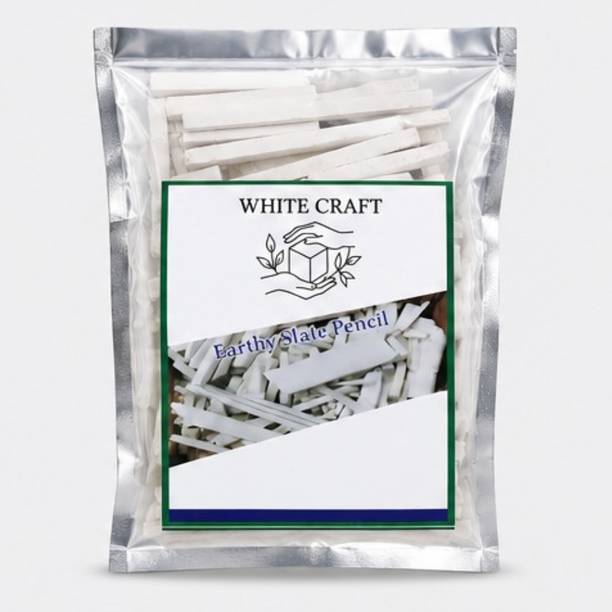 CHALKK Natural Earthy Slate Pencils Edible Crunchy White Limestone Saleti Soft Slate Chalk Edible Chalk for Eating White Slate Pencil