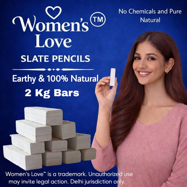 womens love slate 2 Kg Natural Slate Pencils White Bars Full Earthy Girls Favourite Premium Quality Pencil Bars, Chips, Sticks Multi Purpose Use