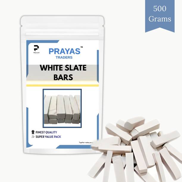 Prayas Premium White Slate Bars (500g) billards, slate pencil solid chalk