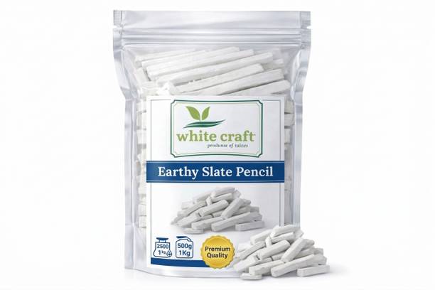 CHALKK Crunchy Slate Pencils Natural Edible Chalk Saleti Batti Premium Quality Chalk Slate Chalk Edible Chalk for Eating White Slate Pencil