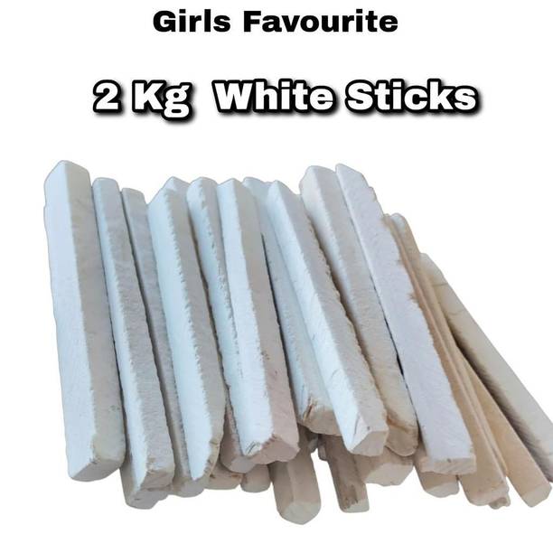 Queens Slatepencils 2 Kg Girls Favourite Natural Slate Pencils Sticks Full Earthy Smooth and Soft White Chalk box , Premium Quality Pencil Sticks Multi Purpose Use