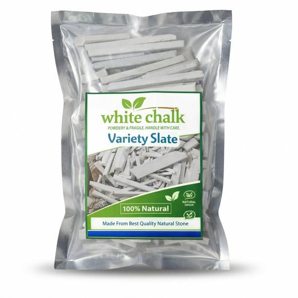 CHALKK Crunchy Slate Pencils 450g White Slate Pencil Natural Chalk Sticks Saleti Chalk Slate Chalk Edible Chalk for Eating White Slate Pencil