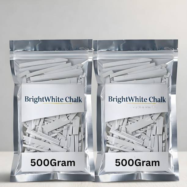 CHALKK White SoftEarth Slate Pencil Chips Chalk 500g Pack of 2 Total 1 Kg Slate Pencils Slate Chalk Edible Chalk for Eating White Slate Pencil 500Grm 2packet