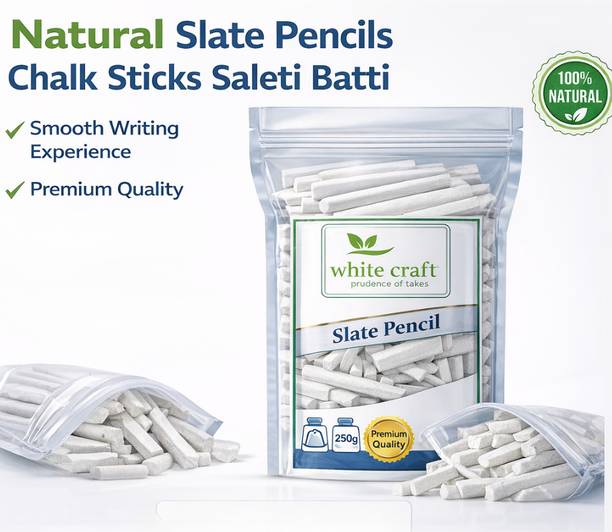 CHALKK Craft Slate Pencils Slate Chalk Sticks Saleti Batti Chalk Piece Writing School Slate Chalk Edible Chalk for Eating White Slate Pencil