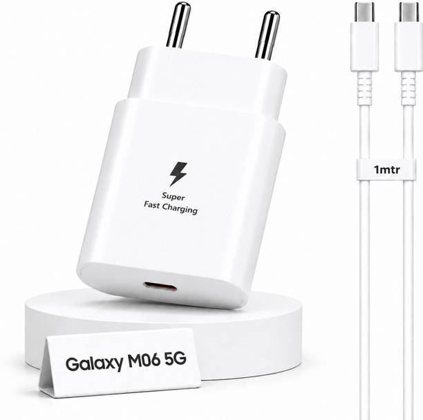 Zybux Samsung 25W Original USB-C Super Fast Galaxy M06 5G Charging Adapter Cable Charging Pad