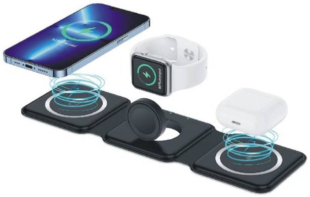 krabers Magnetic Wireless Charger iPhone 15-12 only APPLE Watch Series AirPods 2,3 Charging Pad