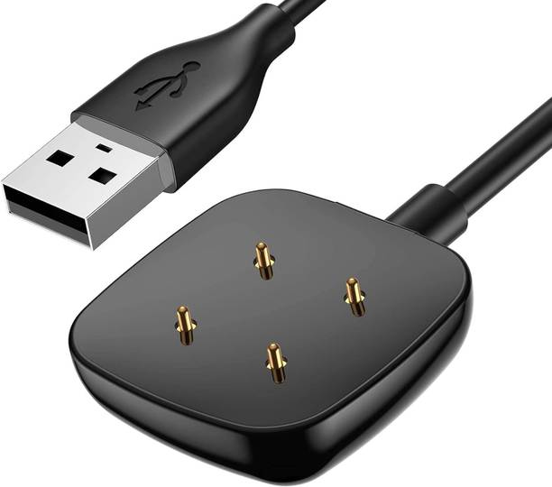 GIANAC USB Charging Cable for Fitbit Versa 3,4/Sense 2,3,4 watch Charging Cord- Black Charging Pad