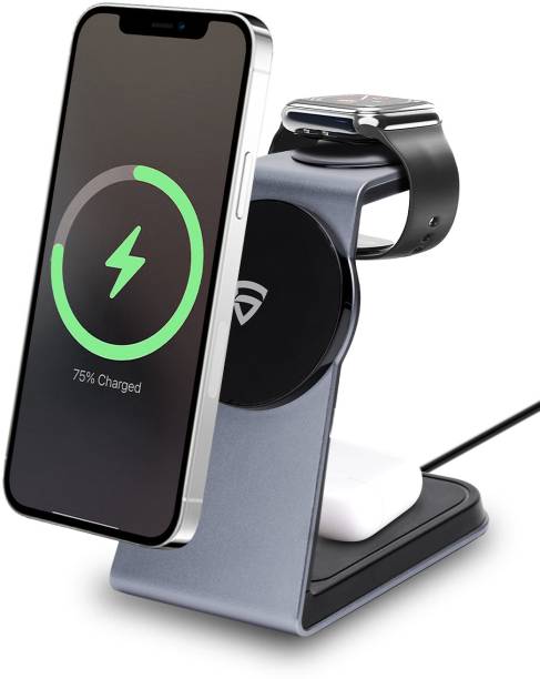 RAEGR MagFix Arc M1050 |3 in 1| 15W Mag-Safe Compatible Wireless Charging Stand Charging Pad