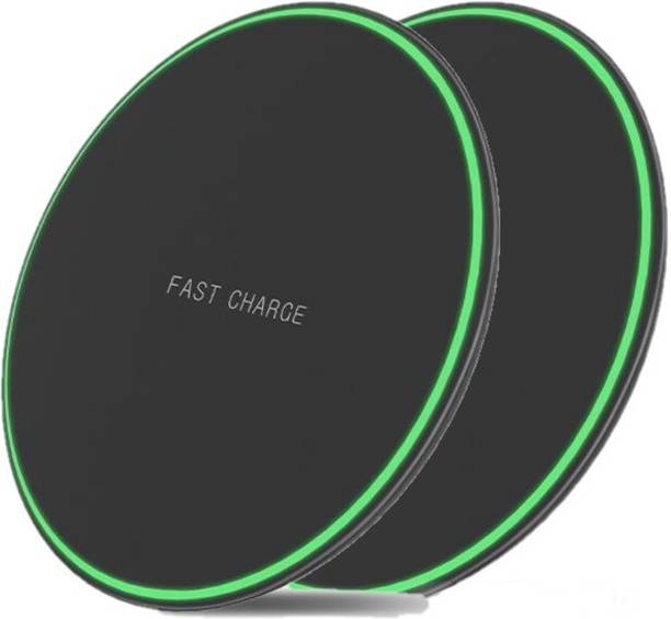 X88 Pro Wireless Round Charger Black Pack of 2 |Slim |Portable|Fast Charging Pad Charging Pad