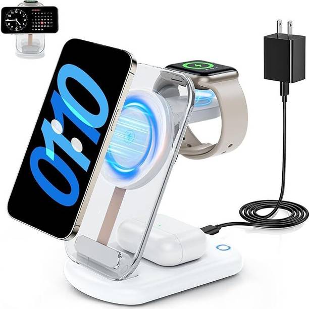 Oyrlize 3 in 1 Magnetic Foldable MagSafe Wireless Charger for iPhone 16 to 12 Series Charging Pad