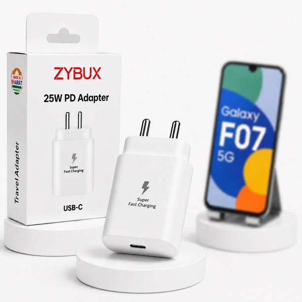 Zybux Samsung 25W Original USB-C Super Fast Galaxy F07 5G Mobile Charging Adapter Charging Pad